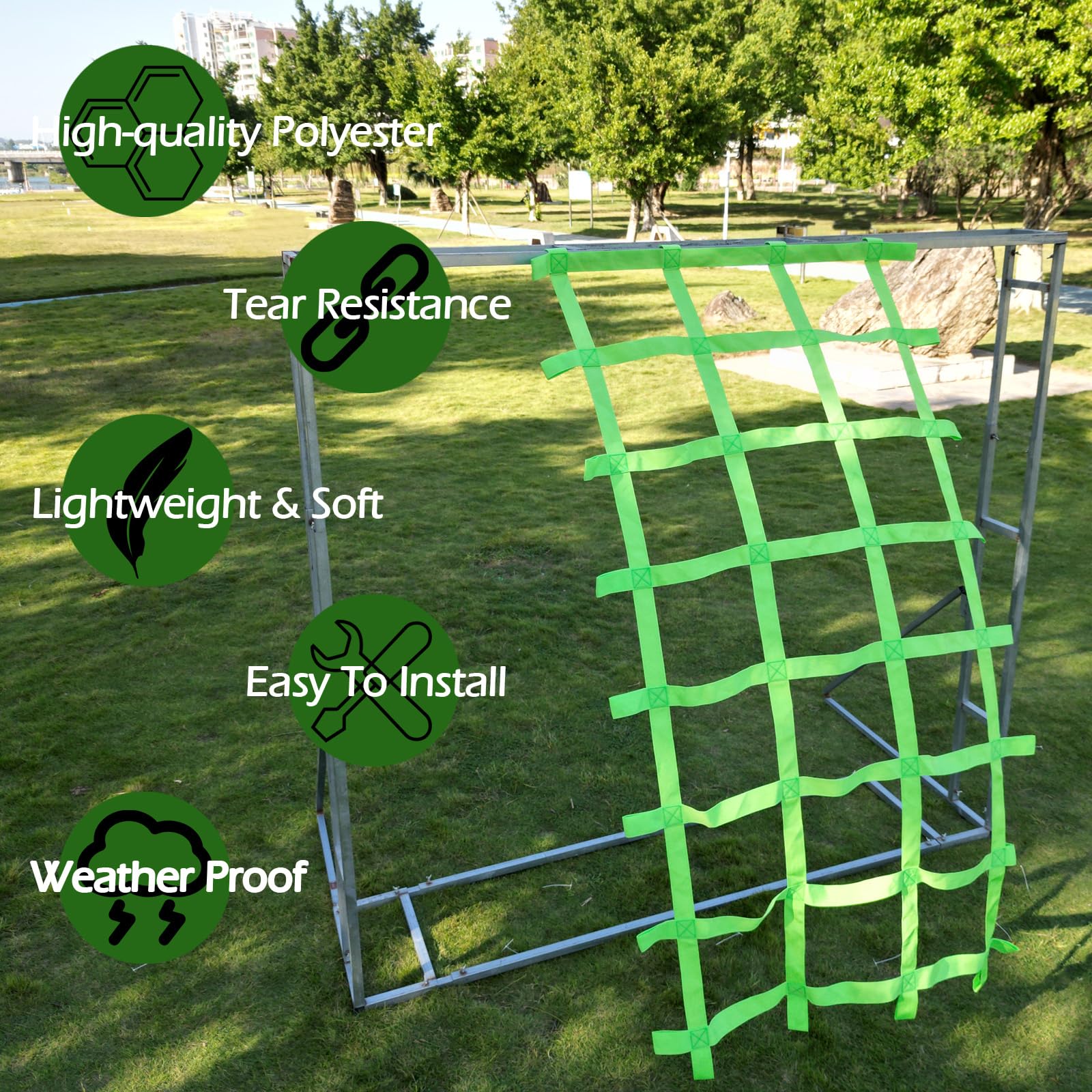 CL CLC Military Climbing Net - Indoor Climbing Net - Outdoor Climbing Net - Jungle Gyms-Climbing Cargo Net Heavy Duty - Obstacle Courses - 7ftx4ft-Green (87inchx48inch) - Image 2