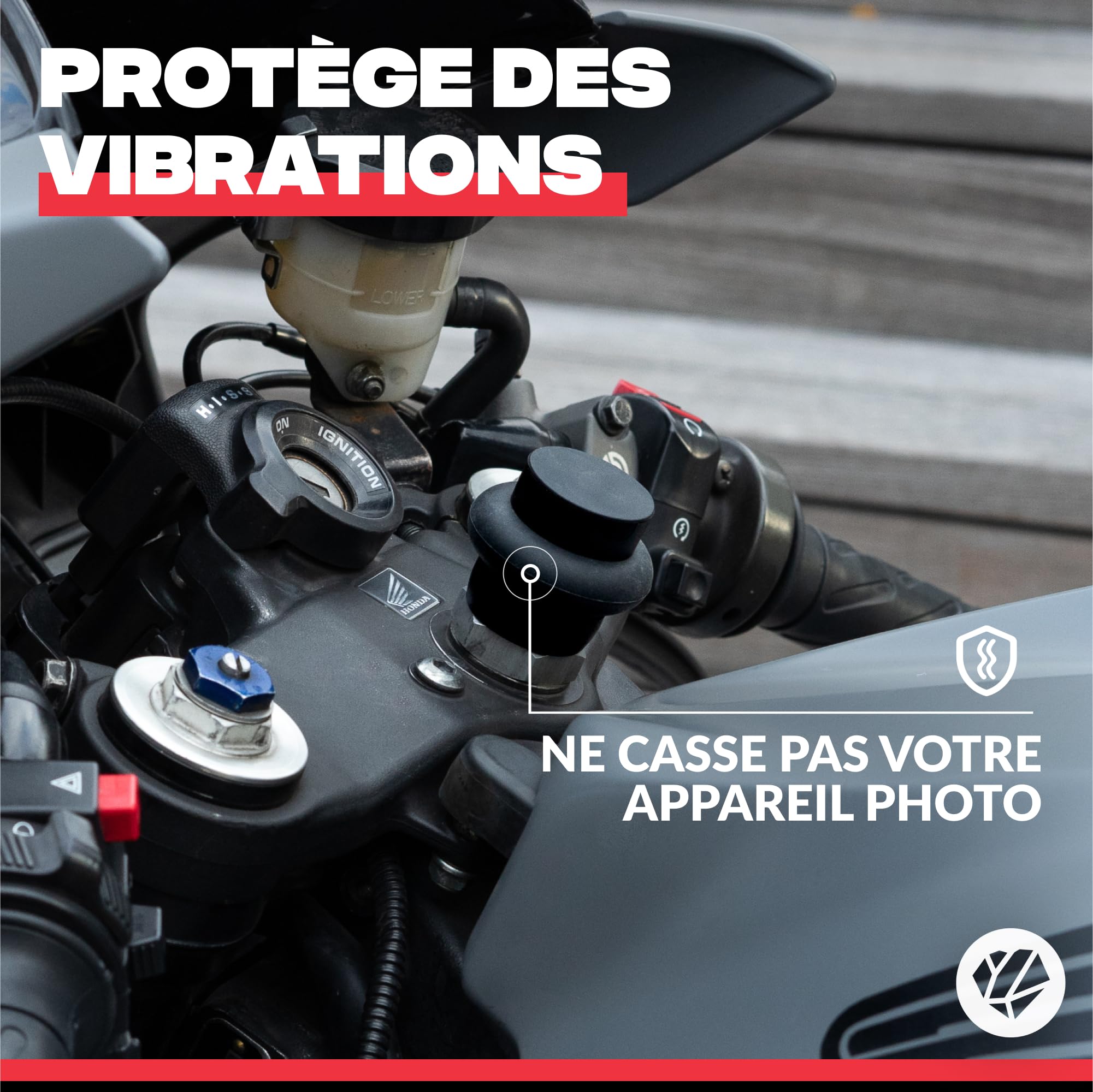 Shapeheart Anti-Vibration pour Supports Vélo, Moto Pro et Demi-Guidon | Absorbe les vibrations moteur à 90% | Pour Gamme Pro uniquement | Protège la caméra de votre téléphone | Installation rapide