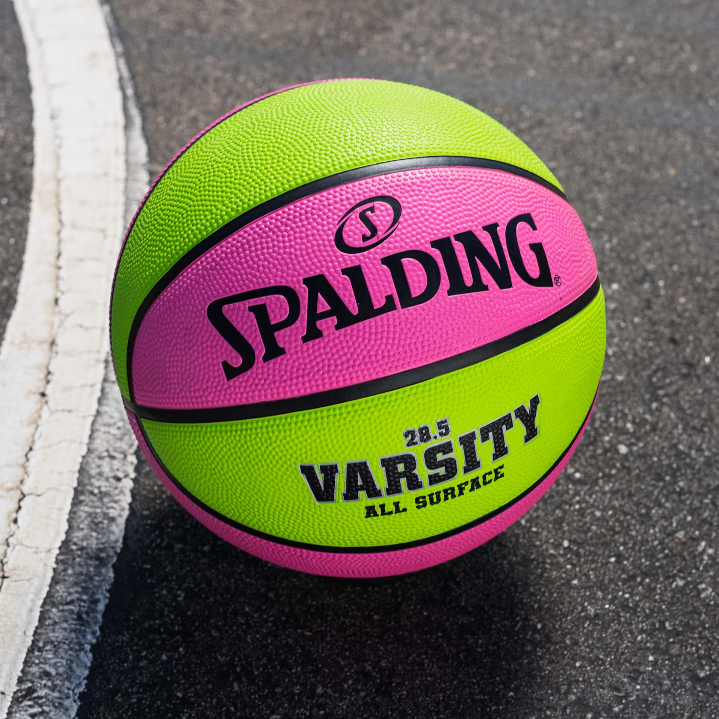 Spalding Varsity Pink/Green Outdoor Basketball 28.5"