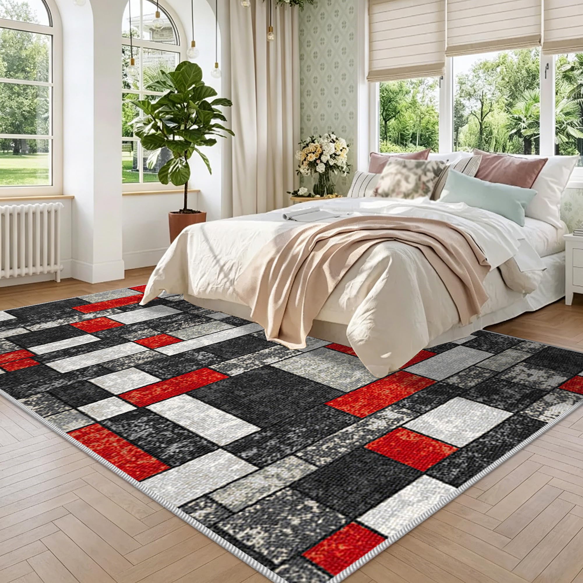 Dywan do salonu, sypialni, dywan z krótkim włosiem, nadaje się do prania, dywan do jadalni, biura, duży dywan do salonu, sypialni, dywan wejściowy, 200 x 260 cm