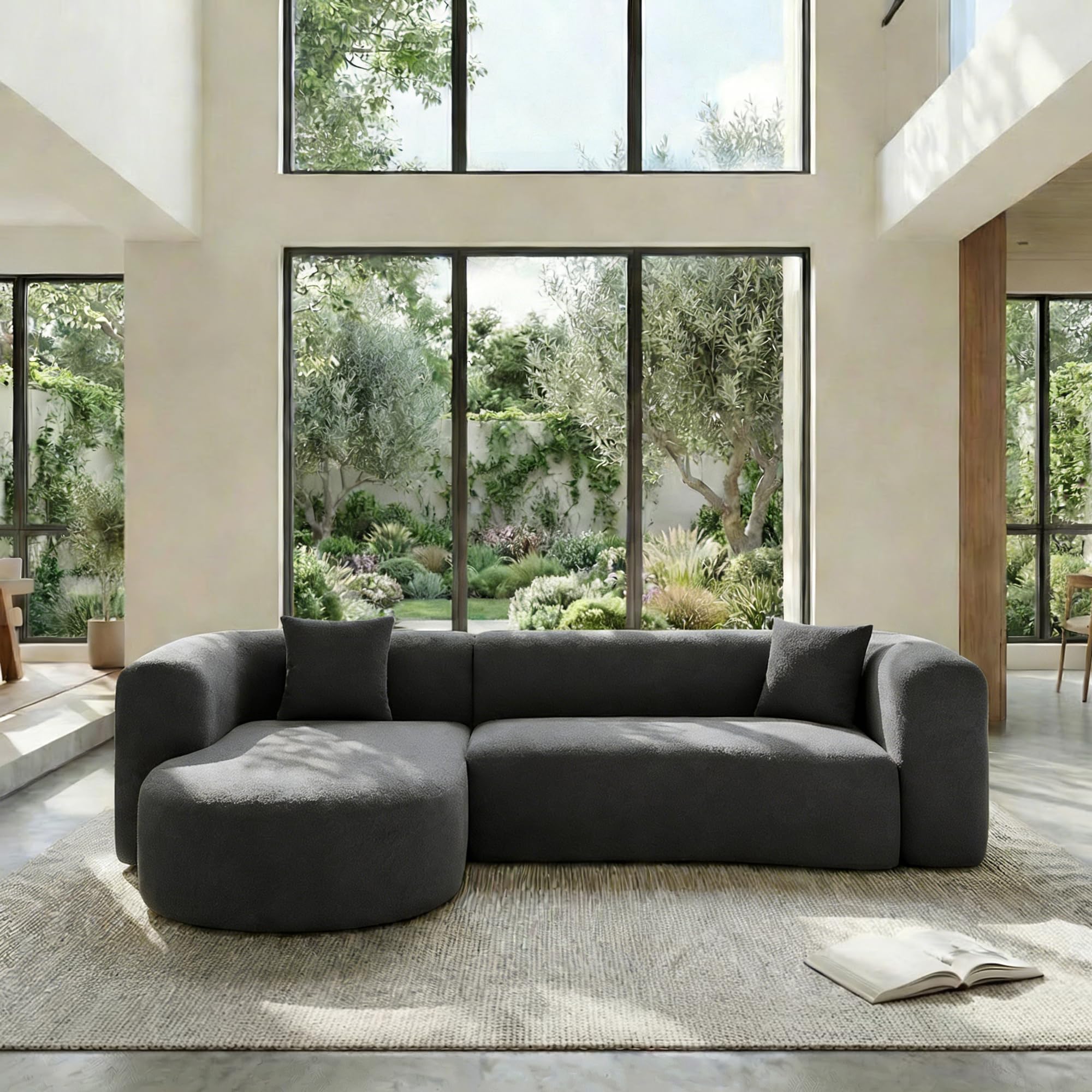 AVAWING Canapé d'angle, 280 cm, avec Installation en Mousse Pure, canapé d'angle 3 Places, canapé en Forme de L, pour Le Salon