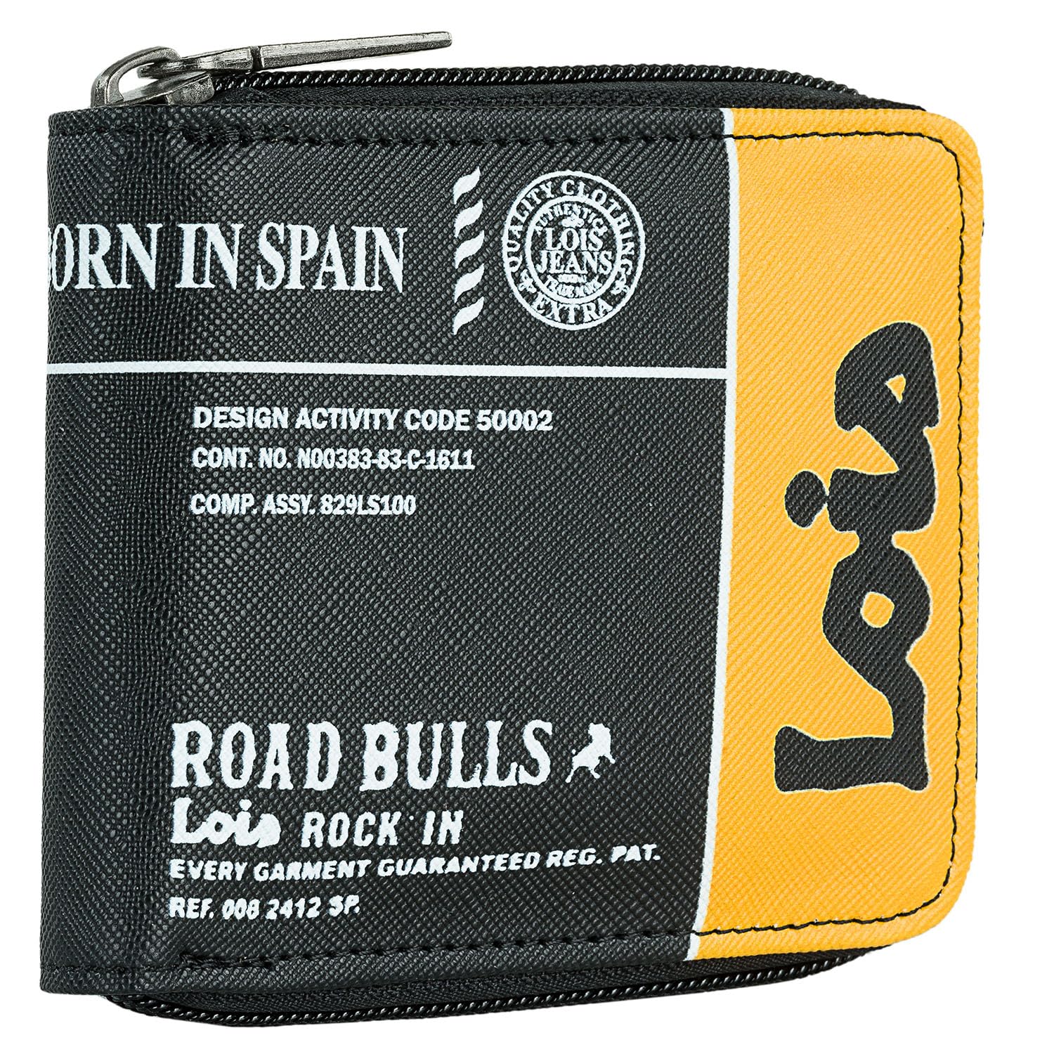 Cartera Juvenil Negro De Polipiel/Nylon Resistente Para Chico Deporte Casua