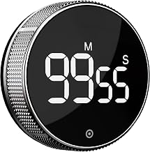 Bluesnail Kitchen Timer, Productivity Timer with LED Digital Display, Home Classroom, Gym, Office, Smart Timer, Adjustable Volume and Brightness Effecana Timer (Silver)