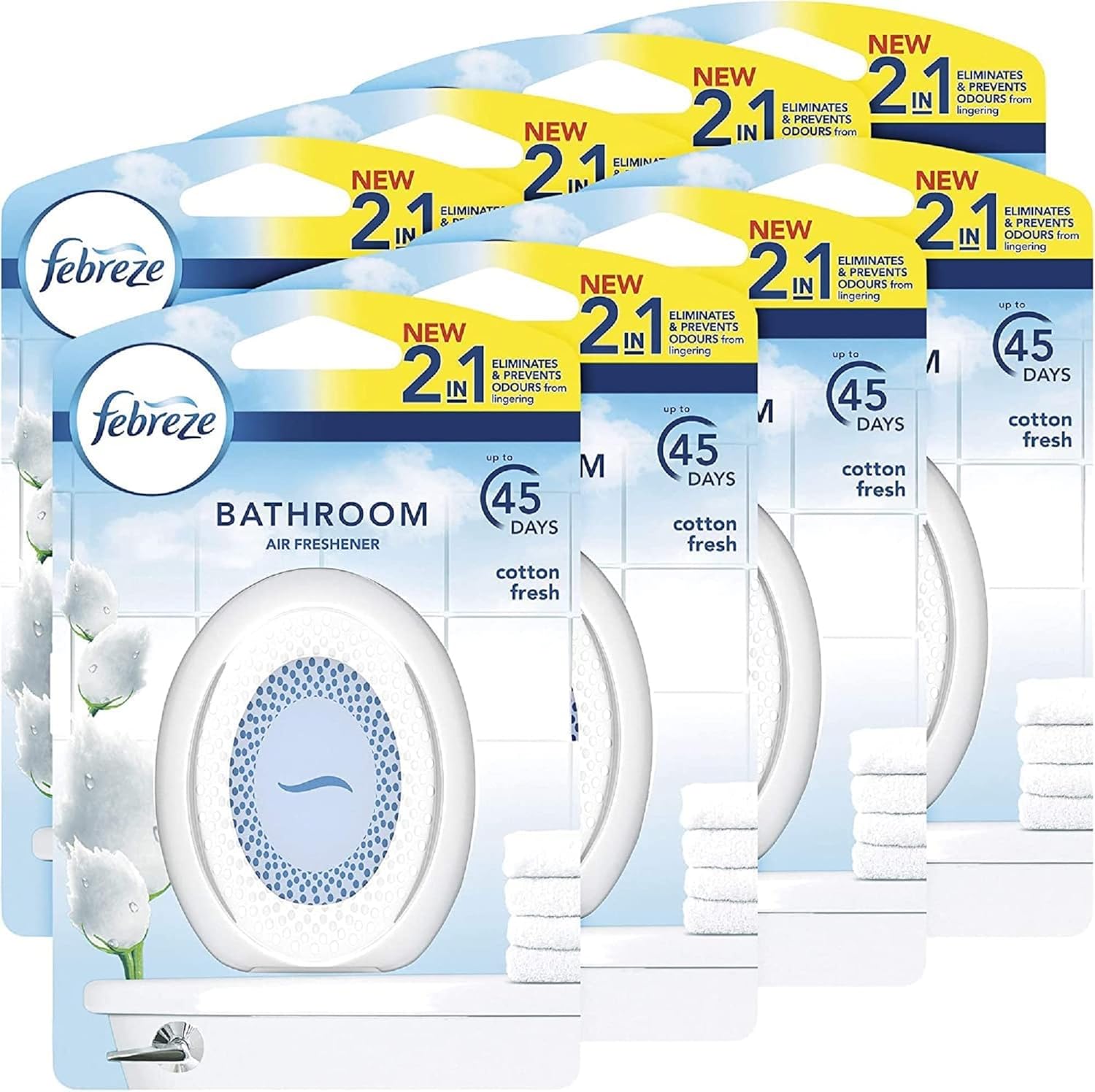 Febreze Bathroom Air Freshener, Cotton Fresh, Pack of 8 Amazon.co.uk