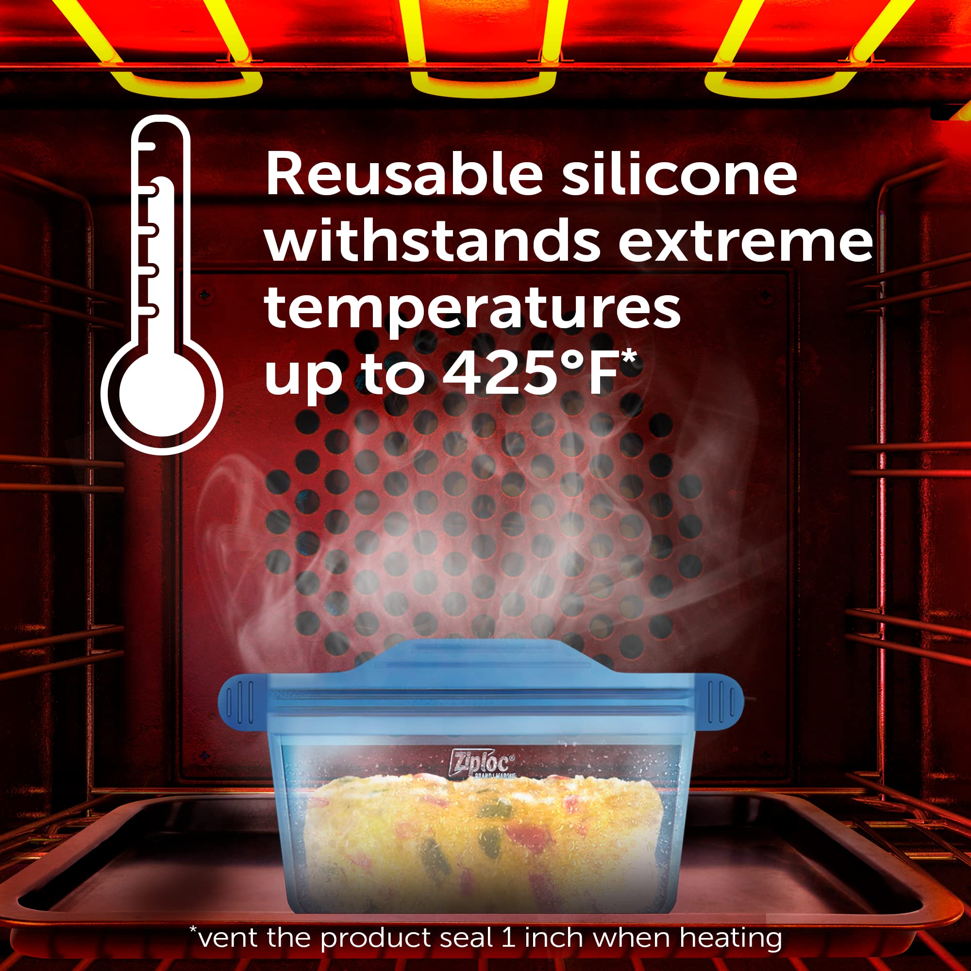 Ziploc Endurables - Sacchetto grande e contenitore medio, sacchetti riutilizzabili in silicone e contenitori per alimenti per congelatore, forno e microonde, lavabili in lavastoviglie