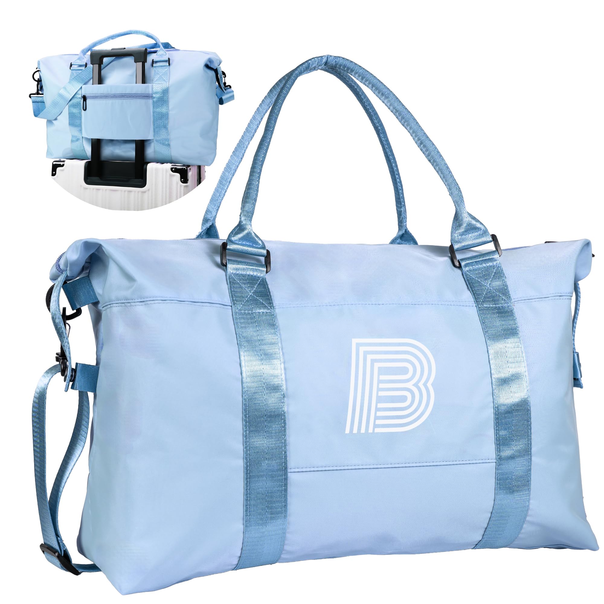 Vogewood Gifts for Girls, Initial Travel Duffel Bag, Sports Gym Bag, Personalized Weekender Bag with Shoulder Strap, Monogram Overnight Bag for Women,