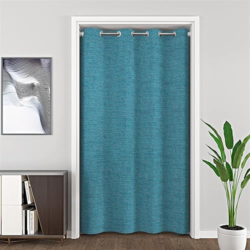 Miniatura 6 de SK Studio Cortinas opacas para puerta de armario cortinas de privacidad con aislamiento térmico y ojales para divisor de habitaciones pasillo aire