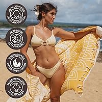 Vista 4 de FESHKA Toalla de playa turca a prueba de arena, toalla de viaje de gran tamaño, de secado rápido y ligera, manta de playa 100% algodón orgánico