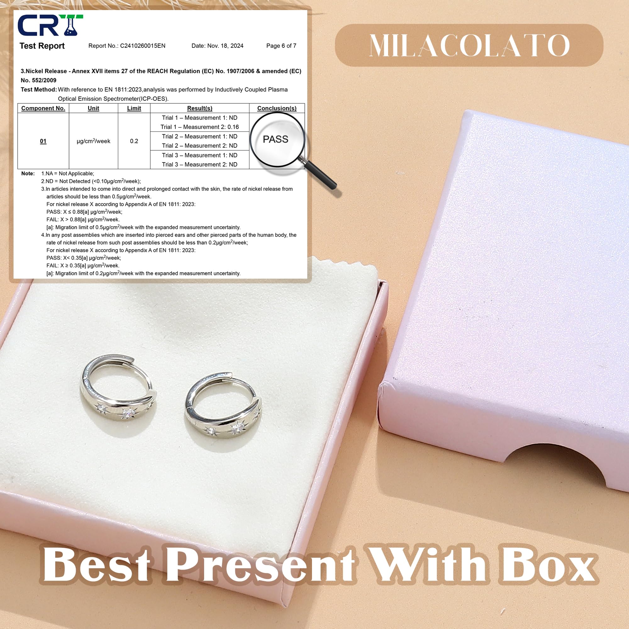 Orecchini a Cerchio Piccoli in Oro per Donna Argento 925 Orecchini a Cerchio in Argento Placcato Oro 14K Ipoallergenico, Huggie, minuscoli, Orecchini dormienti per Donne Ragazze con Scatola