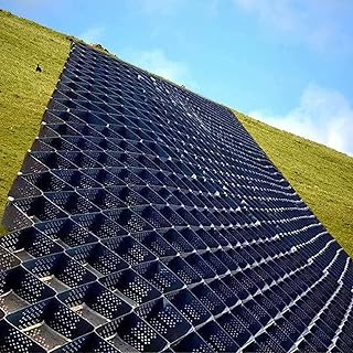 geo grid 2"Inch Geogrid Driveway, 3ft/ 6ft/ 10ft/ 16ft/ 20ft/ 26ft/ 30ft Geocell Grid, Geo Grid Gravel Stabilizer for Driveway Light Truck Parking Lots, Soil Ground Mud Control Grids with Drain Hole,