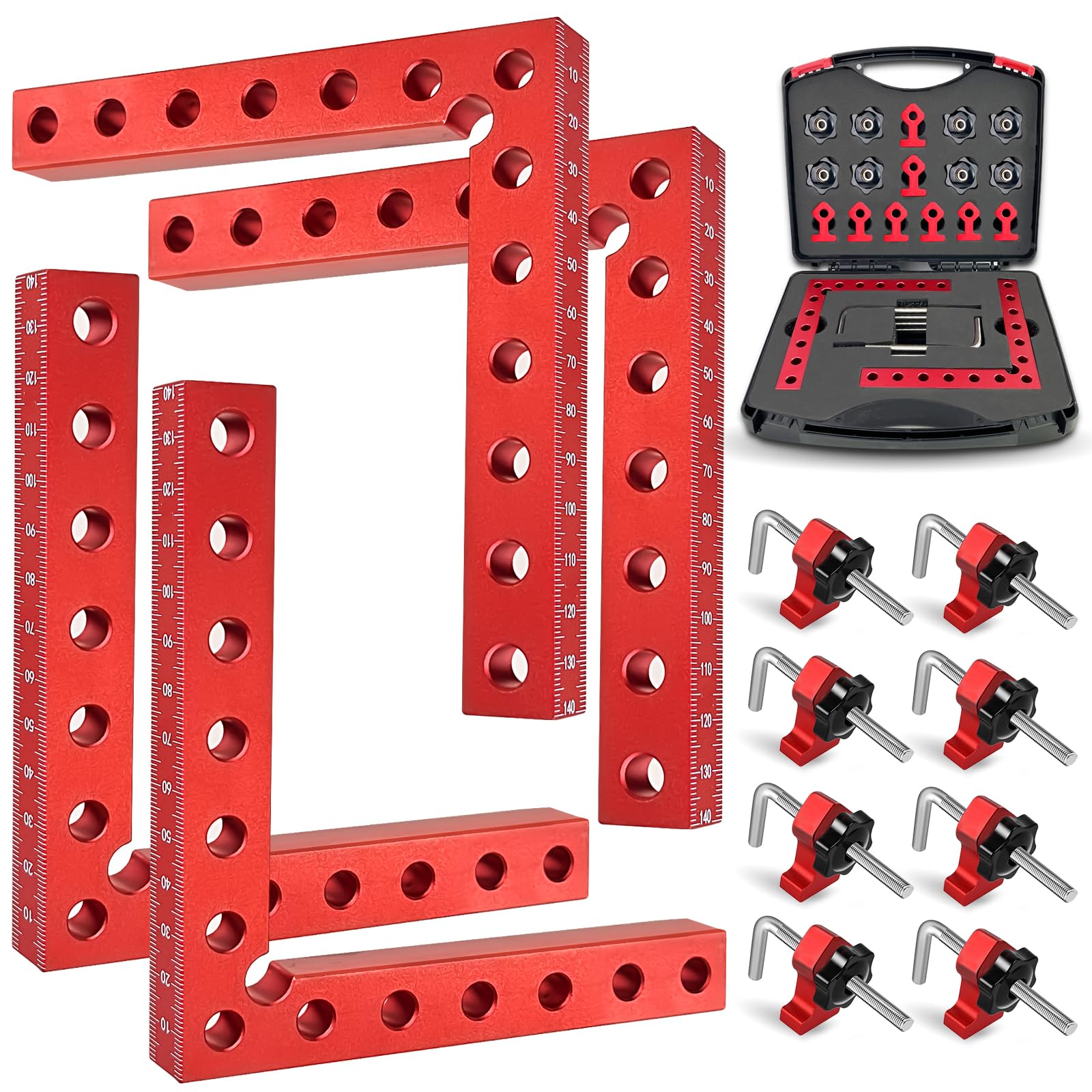 Corner Clamps for Woodworking - Right Angle for Woodworking 4 Pack 5.5“x 5.5” Aluminum Alloy 90 Degree Clamp Corner Clamp Tools and Equipment L Square Aluminum Angle Clamp Tool