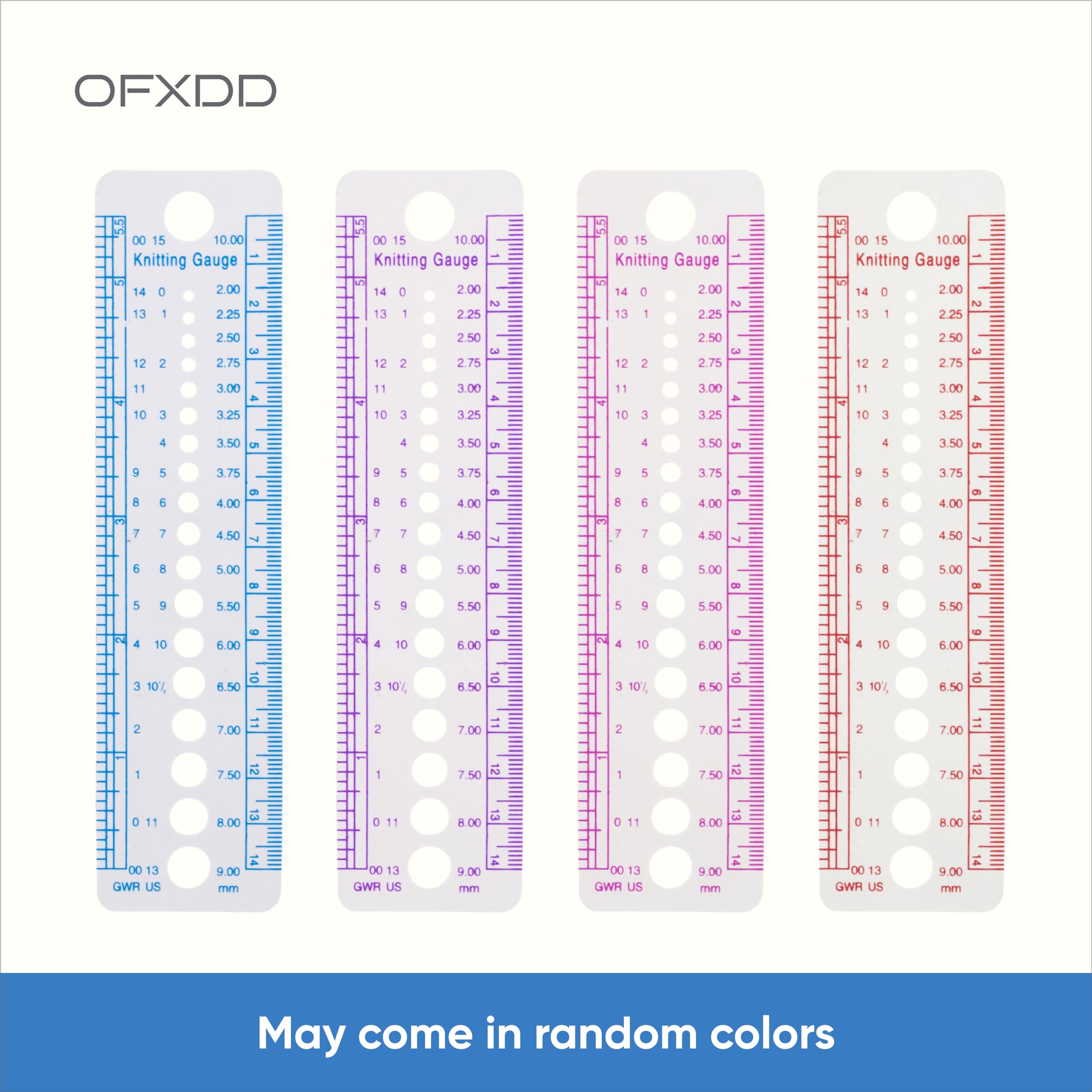 2-Pack Knitting Needle Gauge Ruler - Plastic Measuring Tool For 2-10mm Needles, Sewing & Knitting Helper - View #6
