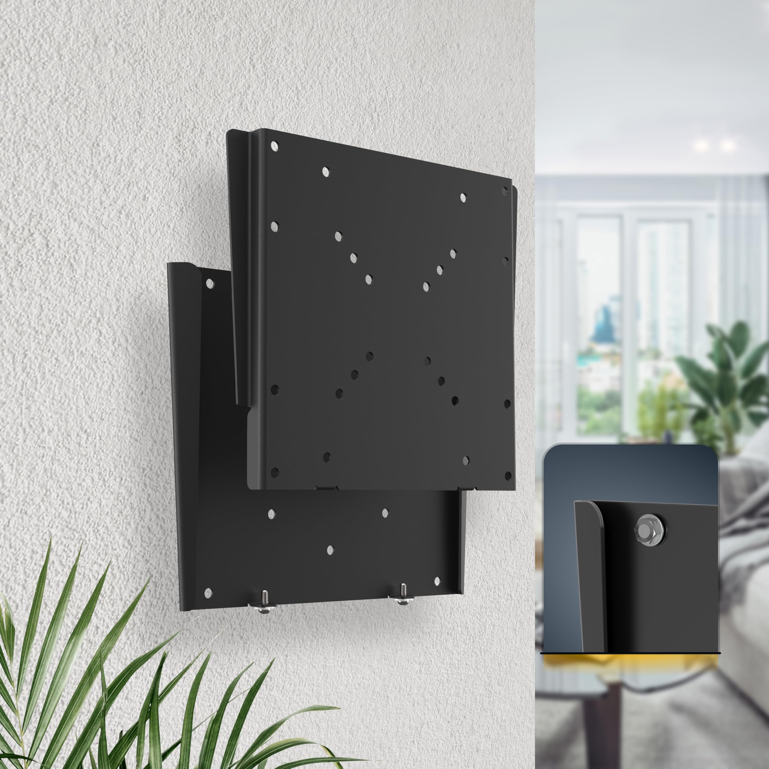 RICOO F0522 Ultra-Slim Support Mural Écran PC TV 32 40 42 43 48 50 55 Pouces VESA 75x75 100x100 200x100 200x200 Fixe Plat Universel Fixation Murale TV QLED OLED LED LCD