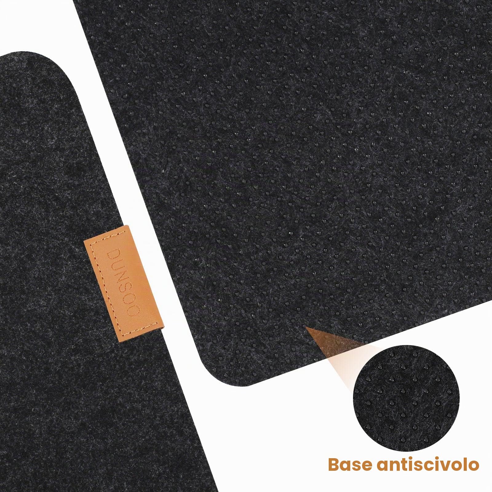 Tappetino Scrivania Feltro 100x40cm Antiscivolo Grigio Scuro