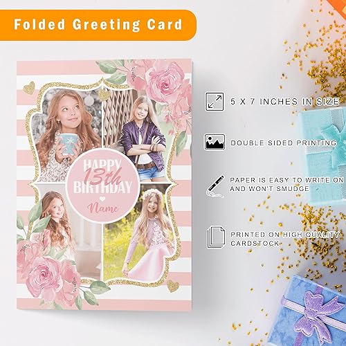 Miniatura 3 de Tarjeta de cumpleaños personalizada con imagen, fotos personalizadas, tarjeta de feliz cumpleaños para mujeres, hombres, niños, texto interior