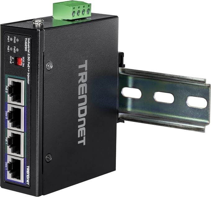Inyector PoE++ Industrial 2 Puertos 2.5G TRENDnet 95W TI-IG290 miniatura 4