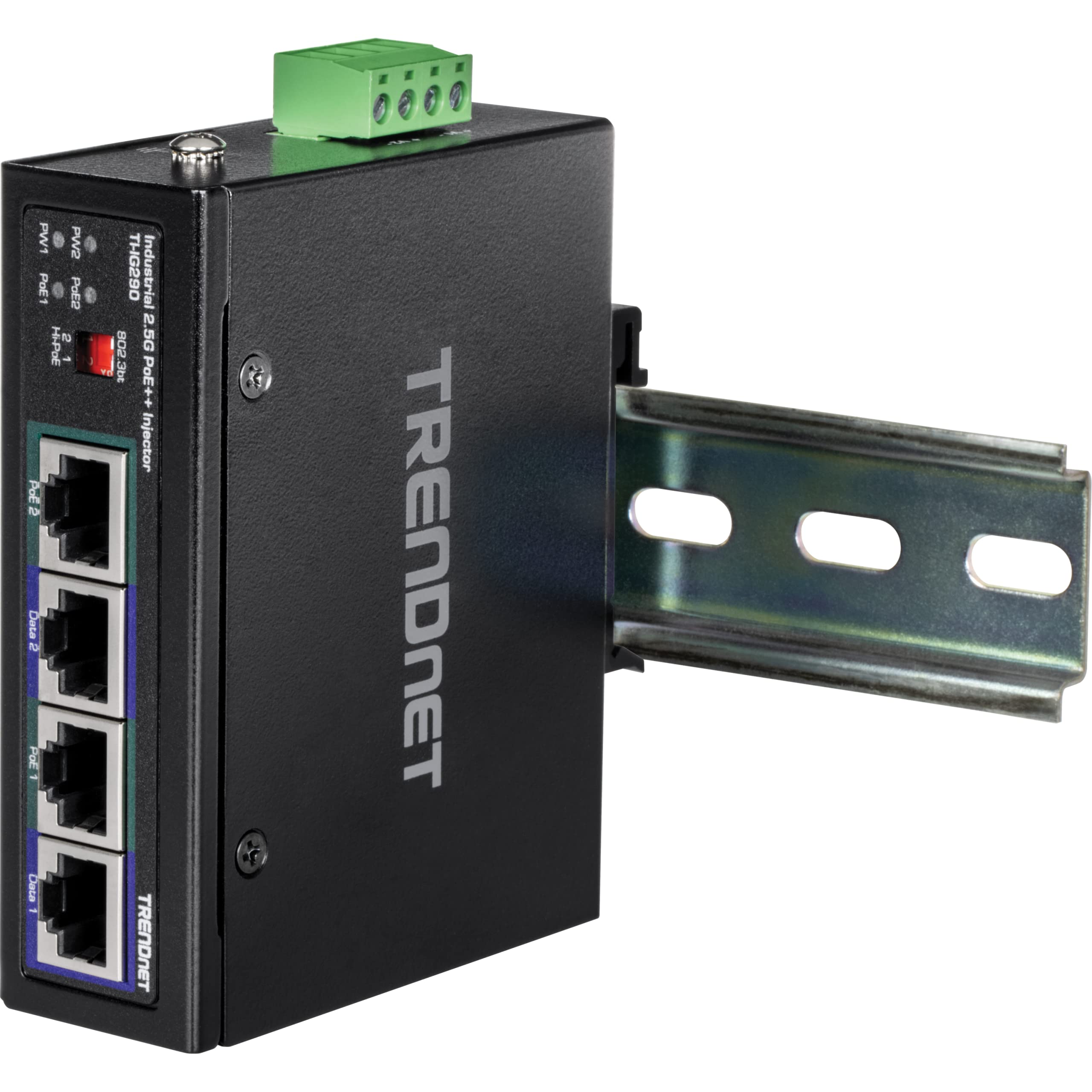 TRENDnet, TI-IG290, Injecteur PoE++ Industriel 2 Ports 2,5 G 95 W, Prend en Charge IEEE 802.3af PoE, IEEE 802.3at PoE+ et IEEE 802.3bt PoE++, Non Compatible avec Les appareils PoE passifs