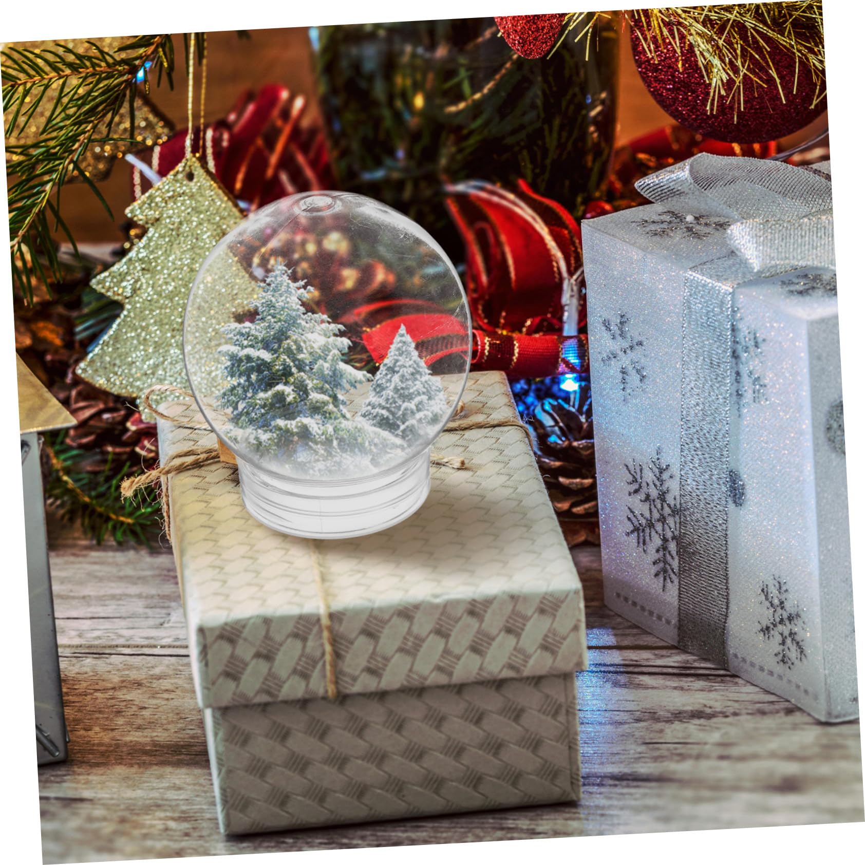 10pièces Boule à Neige Transparente Soi-même Globe Eau Plastique pour Projet Artisanat Boule à Neige De Noël Vide