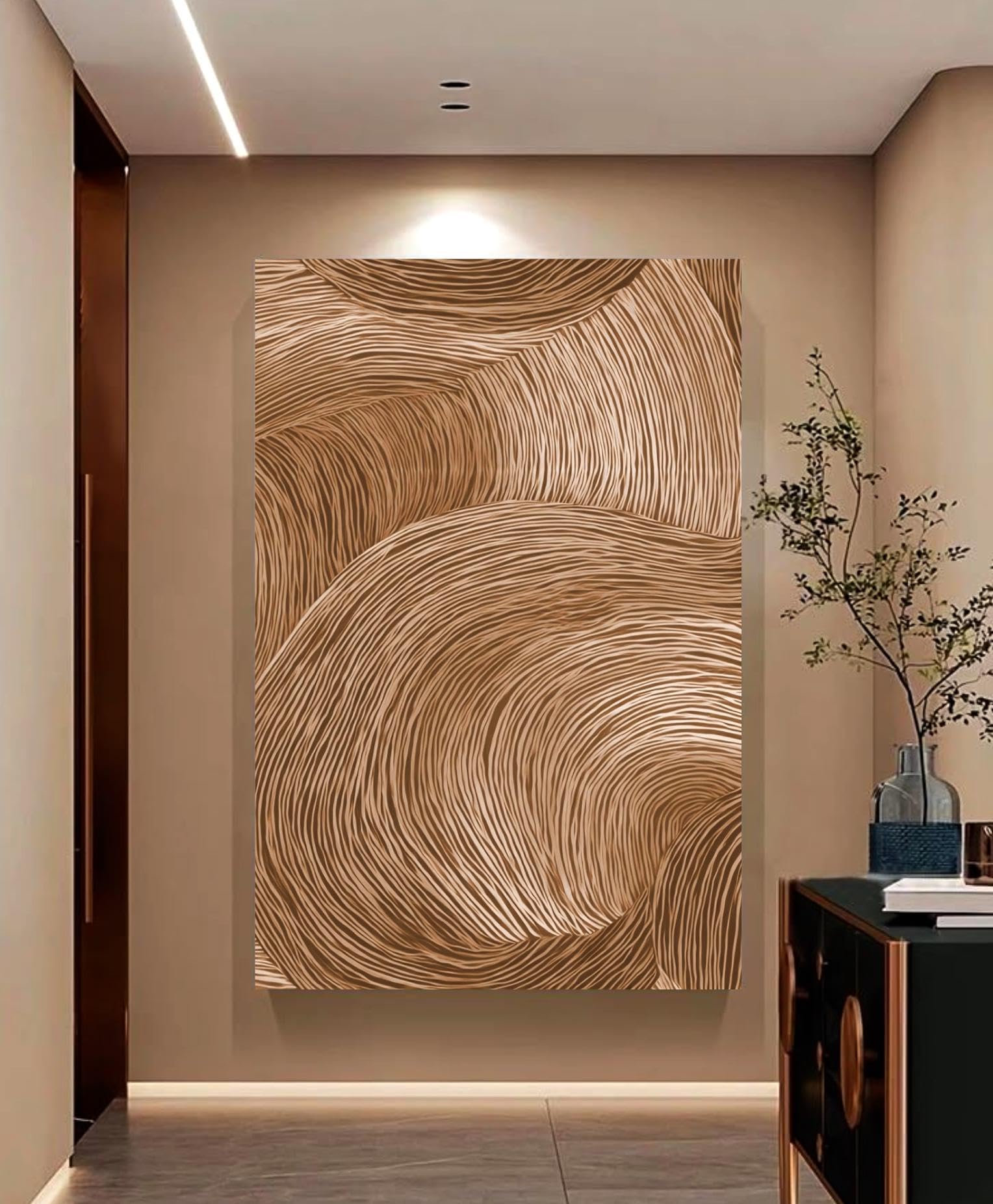Lienzo abstracto moderno de 70x90cm: arte de pared neutro y minimalista para decoración