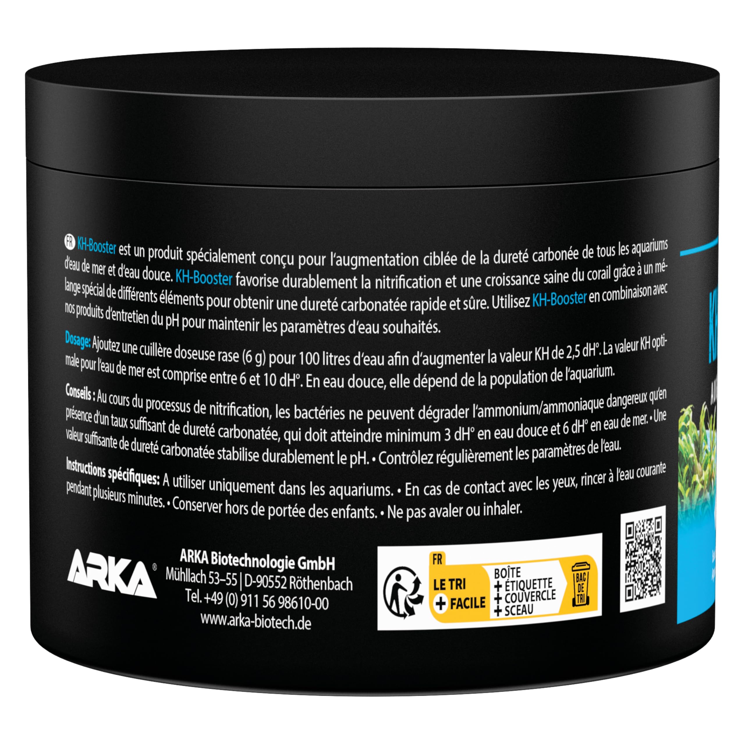 Augmenteur KH Aquarium – 500 g – Poudre Tampon pH pour Eau Douce & Marine – stabilise Les paramètres, protège Le biofiltre & favorise la Nitrification – Eau Claire & équilibrée