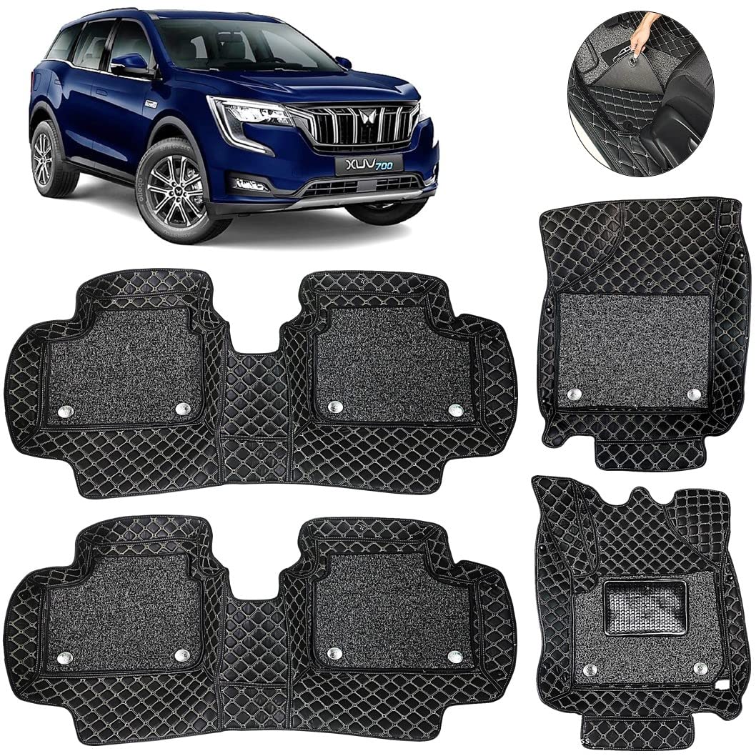Vaahan Expo 7D Mats for XUV 700 (7 Seater) Car Floor Foot Mat (Year