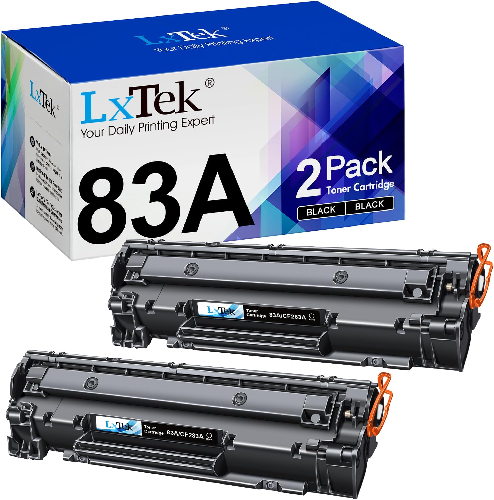 LxTek 83a Toner Cartridge Black Replacement for HP 83A CF283A Compatible with LaserJet Pro MFP M125nw M201dw M225dw M201n M125a M127fn M127fw, 2 Black