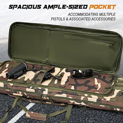 Miniatura 3 de DULCE DOM Bolsa suave doble para rifle, almacenamiento y transporte para armas, mochila táctica portátil con Molle para campo de tiro, caza al aire