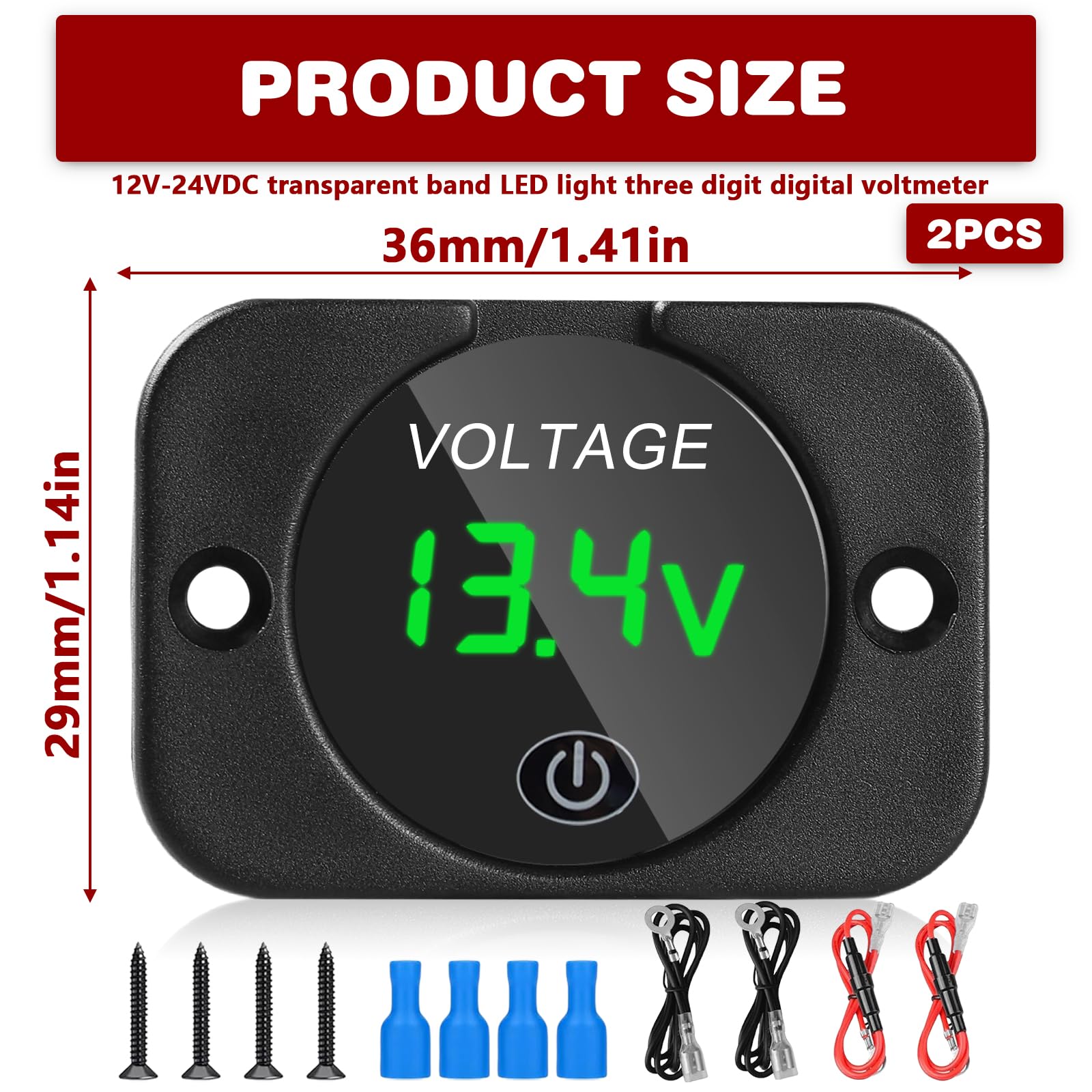 Digitaler LED Spannungsmesser Für Auto & KFZ – DC 12V Batterieanzeige Im Panel