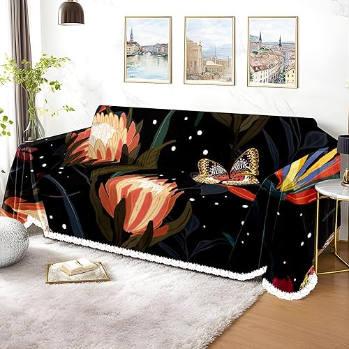 Vista 40 de Funda de sofá de acuarela de flores silvestres rosa y morada, fundas de sofá estampadas, fundas de sofá, fundas resistentes a las manchas, protector