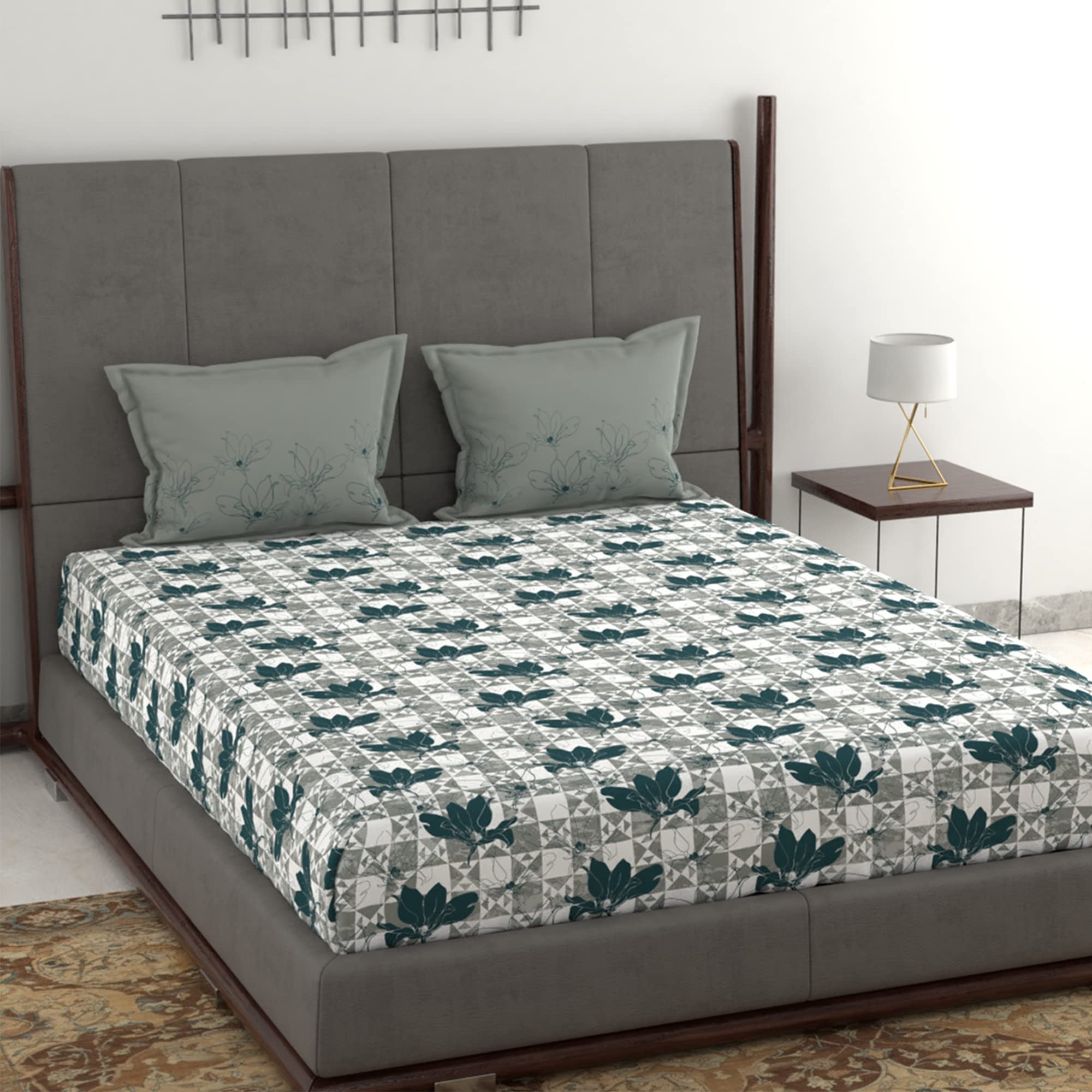 Trident Simply Modern Sheet Set- 120 TC - 100% Fine Quality Cotton, Soft & Smooth Percale Weave, Oeko-TEX Certified -3 Piece Bedsheet Set (Double, Sakura Grey) (B08K93TJKR) Amazon Price History, Amazon Price Tracker