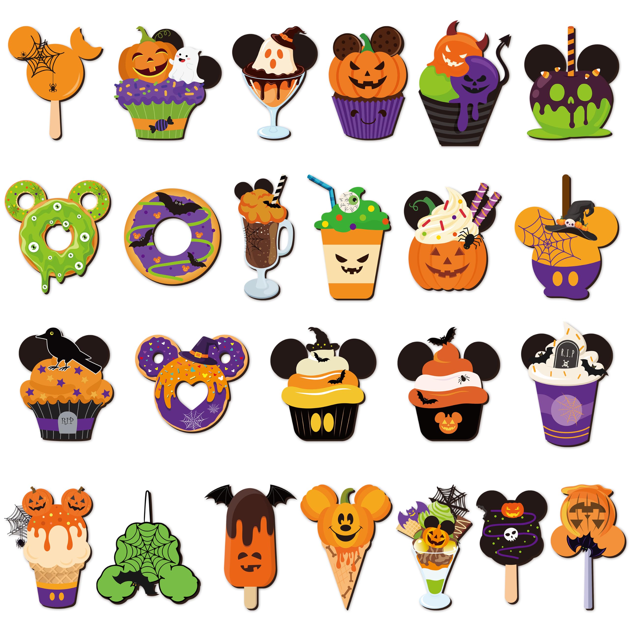 24P Halloween Ice Cream Mouse Cruise Door Magnets for Carnival Ships Cabin