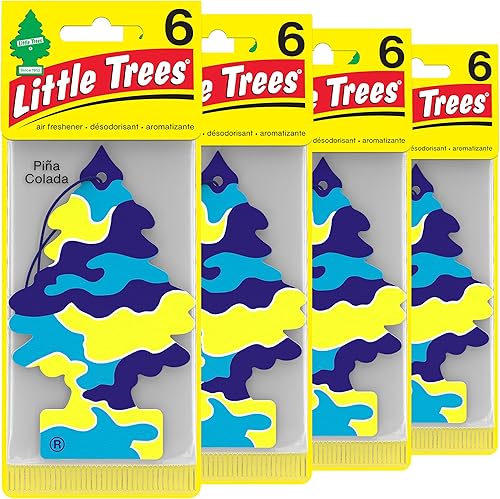 Miniatura 253 de Little Trees - Ambientador de árbol colgante que proporciona un aroma de larga duración para auto u hogar. Aroma Leather, 4 paquetes de 6