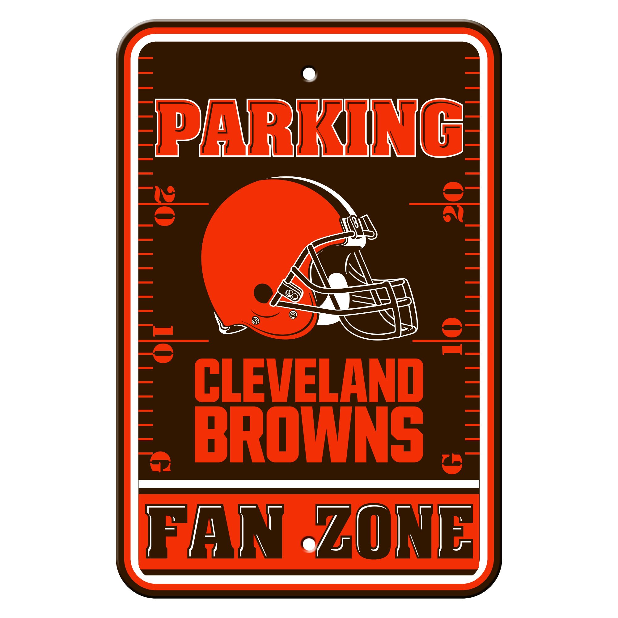 Fremont Die NFL Cleveland Browns Fan Zone Plastic Parking Sign, Team Color, White, One Size (92242)