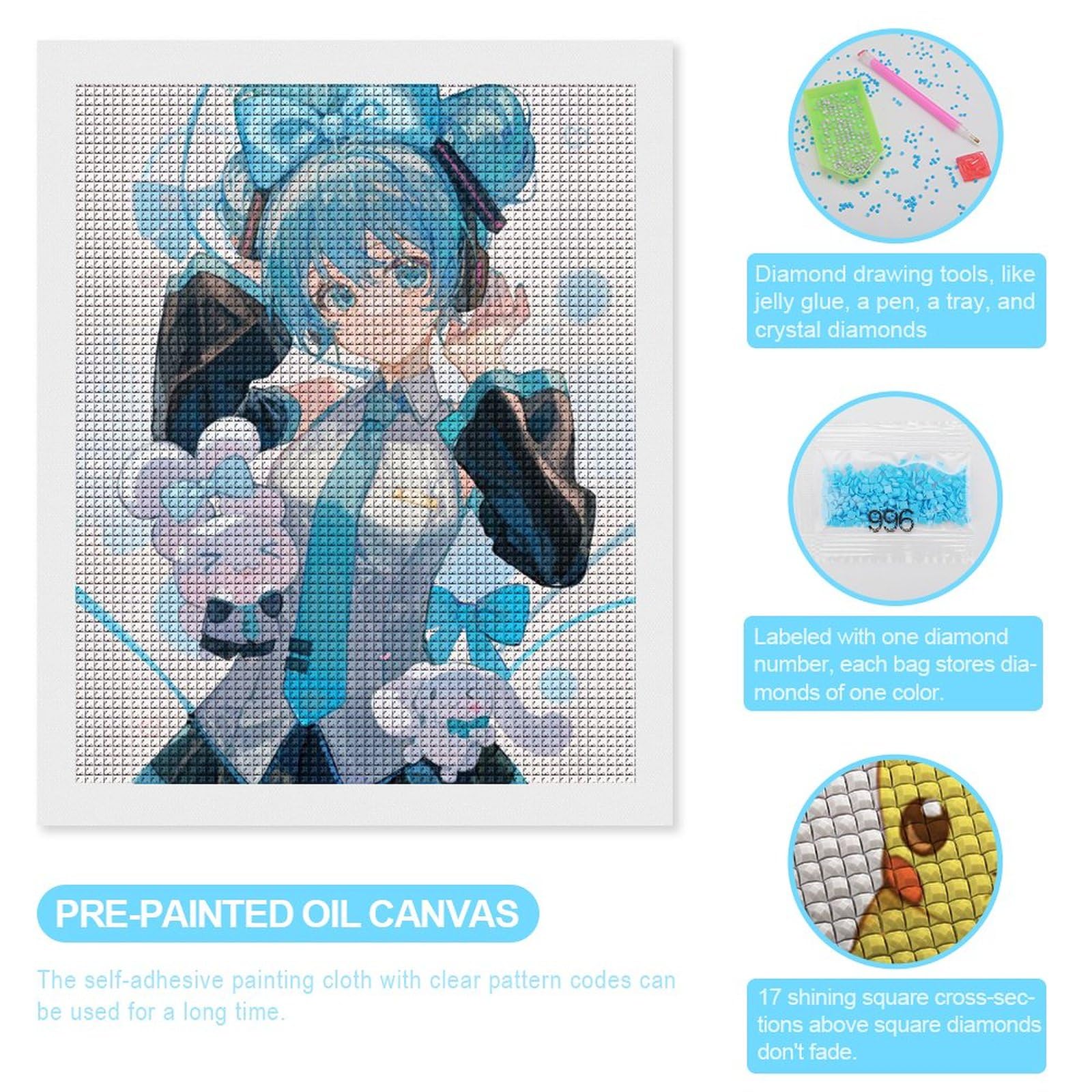 Amazon.co.jp: 初音ミク ダイヤモンドアート セット モザイクアート 5d