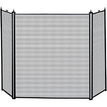 UniFlame 3-Fold Black Fireplace Screen, Black Finish S31030BK