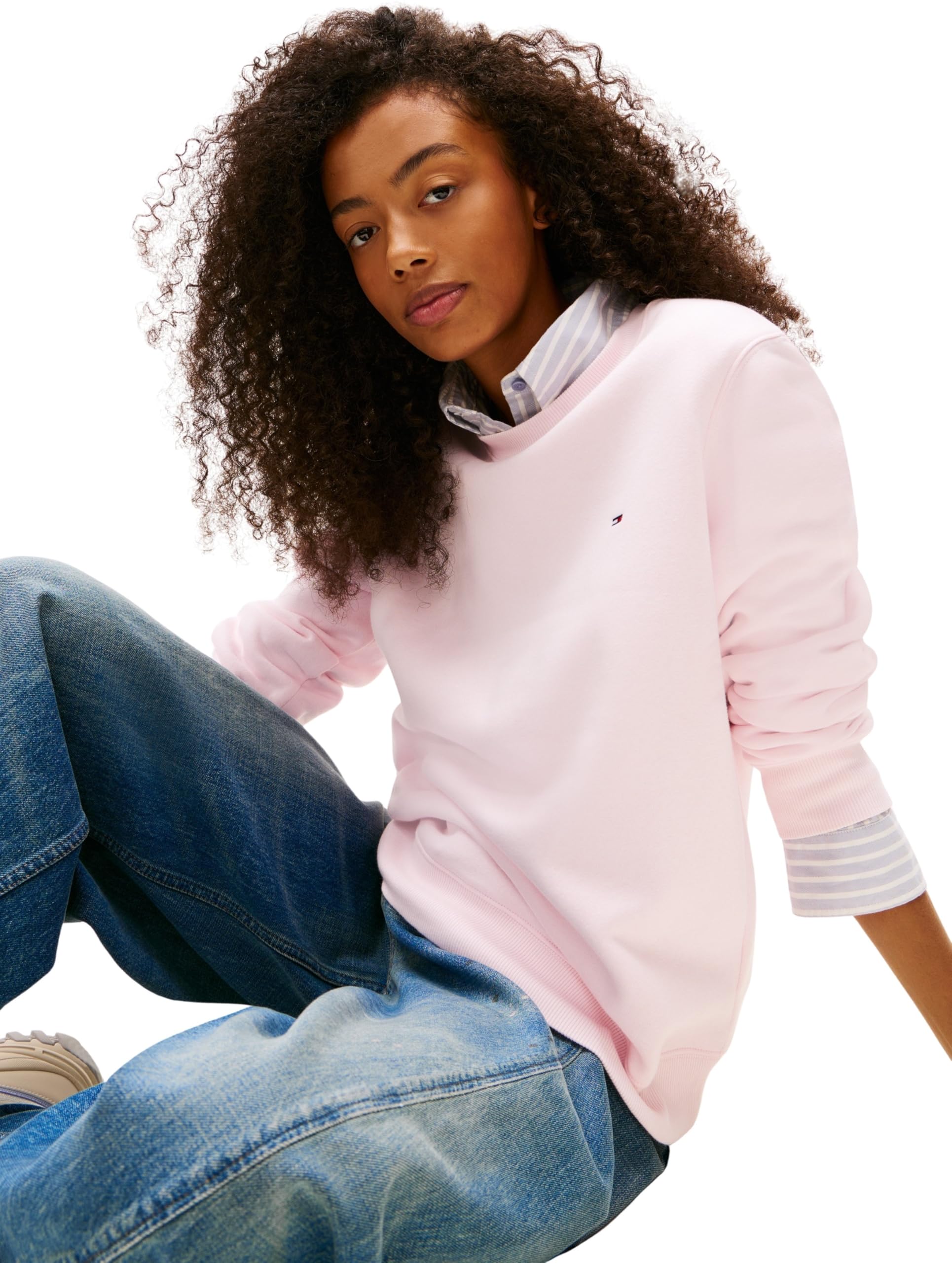 Tommy Jeans Pull Femme Crew Neck Col Ras-du-Cou