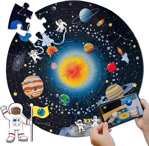 Miniatura 7 de Rompecabezas de sistema solar de 50 piezas. La tecnología inteligente utiliza realidad aumentada para dar vida al espacio. Aprende datos sobre el