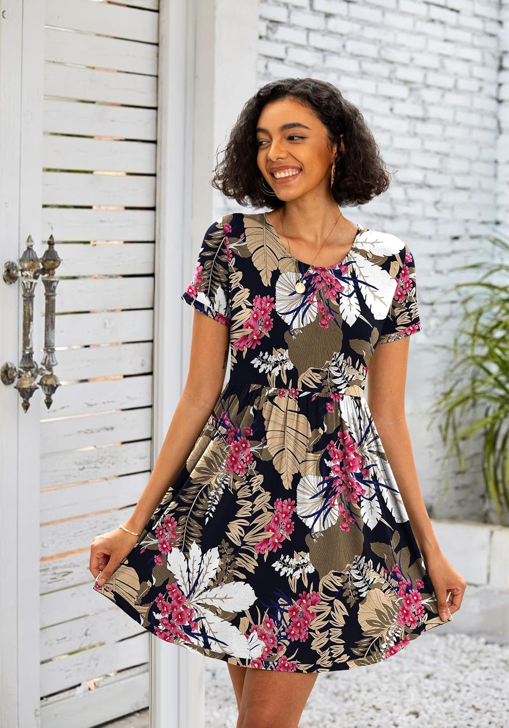 Women's Dresses Casual Crew Neck T-Shirts A-line Dress Summer Dresses for Women XS-2XL - Image 2