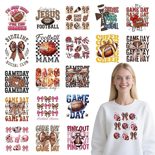 Dtf Transfers Ready to Press - 20Pcs Football Iron on
