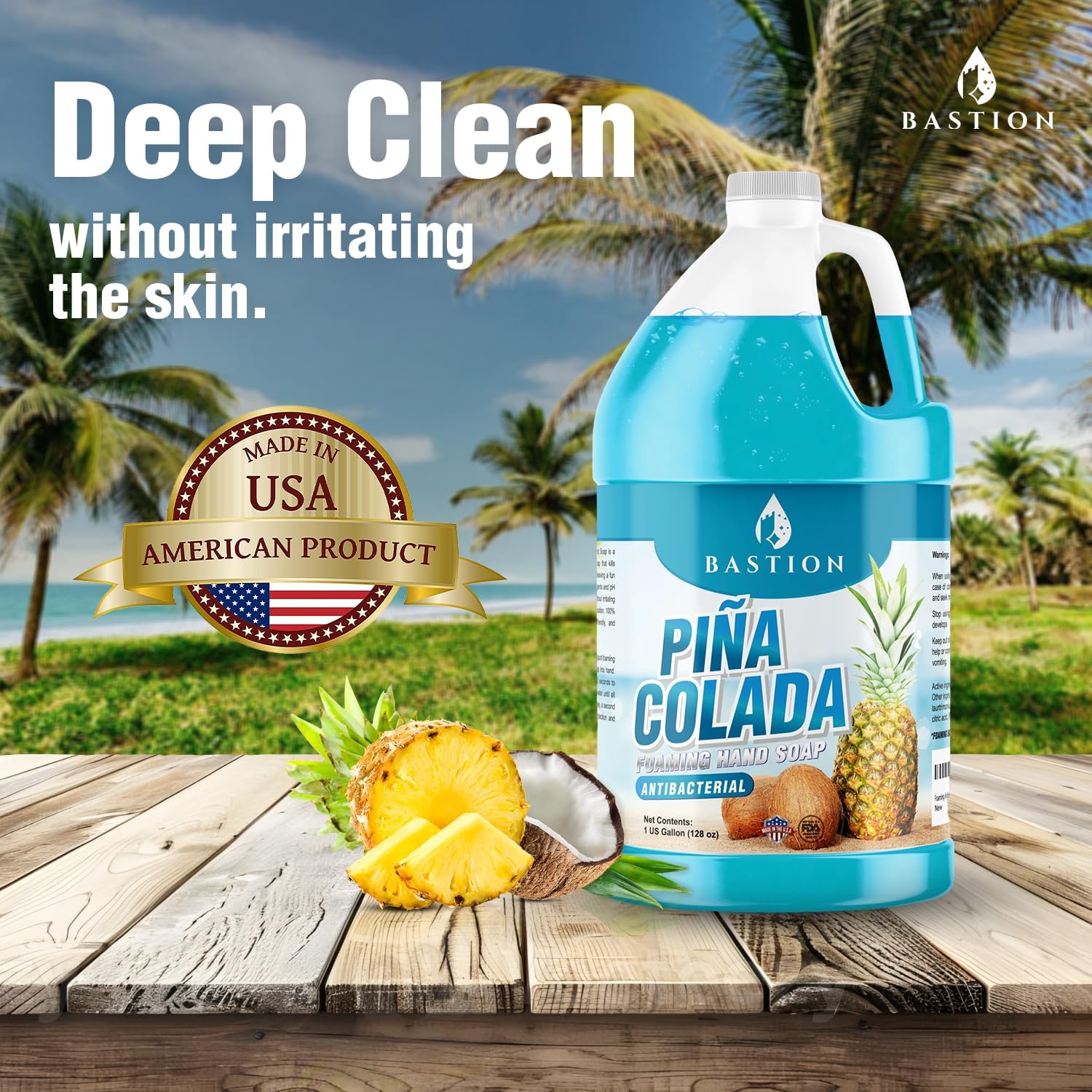 Jabón de manos antibacteriano espumoso: recambio con fragancia de piña colada, aprox. 3,5 l