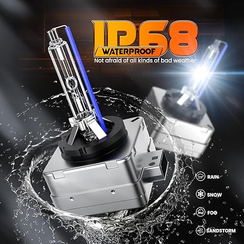 Miniatura 7 de CAR ROVER Bombilla de repuesto para faros delanteros de xenón D1SD1C 8000K 35W con base de metal para faros delanteros de automóvil de 12 V (paquete