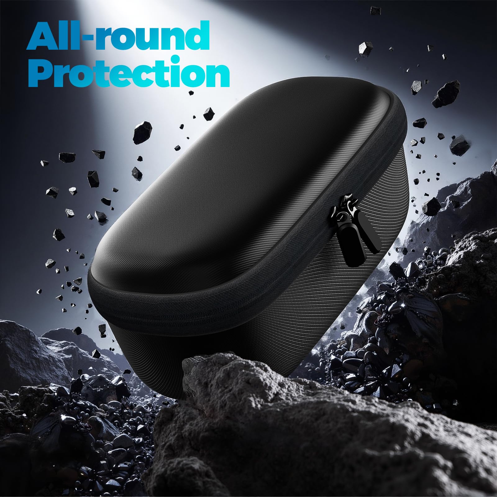ProCase Twardy futerał do Anker 737 Power Bank 25000mAh 165W - czarny | Zapinany na zamek podróżny organizer do przechowywania, kieszeń z siatki na kable i akcesoria, przenośna torba na ładowarkę