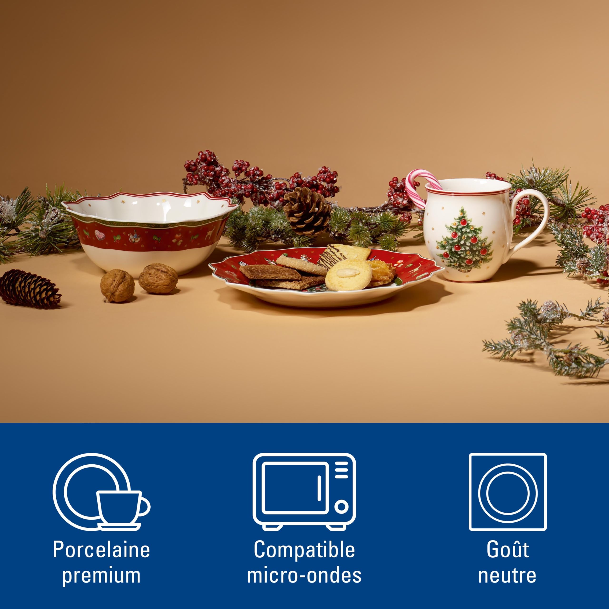 Villeroy & Boch Toy's Delight Ensemble petit-déjeuner pour 2 personnes "Breakfast for Two", 6 pièces, Porcelaine Premium, 750ML, Rouge
