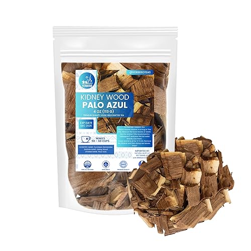 Yerbero - Té de hierbas Palo Azul de 4 onzas (5.00 oz) Kidneywood (palo azul) Te Herbal Hace más de 40 tazas Té de madera de riñón silvestre Té