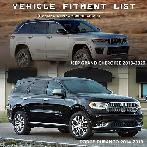 Miniatura 9 de GrteRokky Espejo lateral del pasajero compatible con Jeep Grand Cherokee 2011-2021 Dodge Durango 2014-2019 Espejo retrovisor calefactable delantero