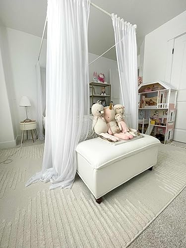 Miniatura 9 de Hauteloom Noah Palimbang - Alfombra suave de pelo largo neutro para sala de estar, dormitorio, pelo de felpa alta y baja, estilo bohemio de granja,