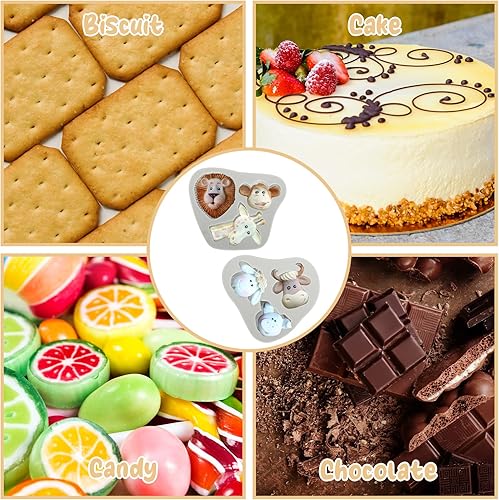 Miniatura 6 de 4 moldes de silicona para golosinas de animales de granja, para dulces de chocolate, para decoración de pasteles de azúcar, 2 estilos (cerdo, vaca,