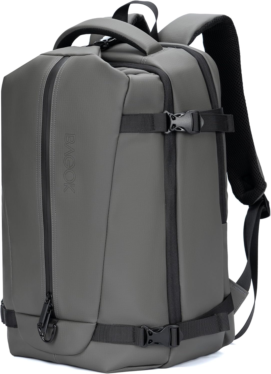 Travel Backpack for Men and Women, Flight-Approved Carry-On Backpack with Laptop Compartment; Large-Capacity Personal Item for Business, Work, School, or Weekend Trips (Gray).