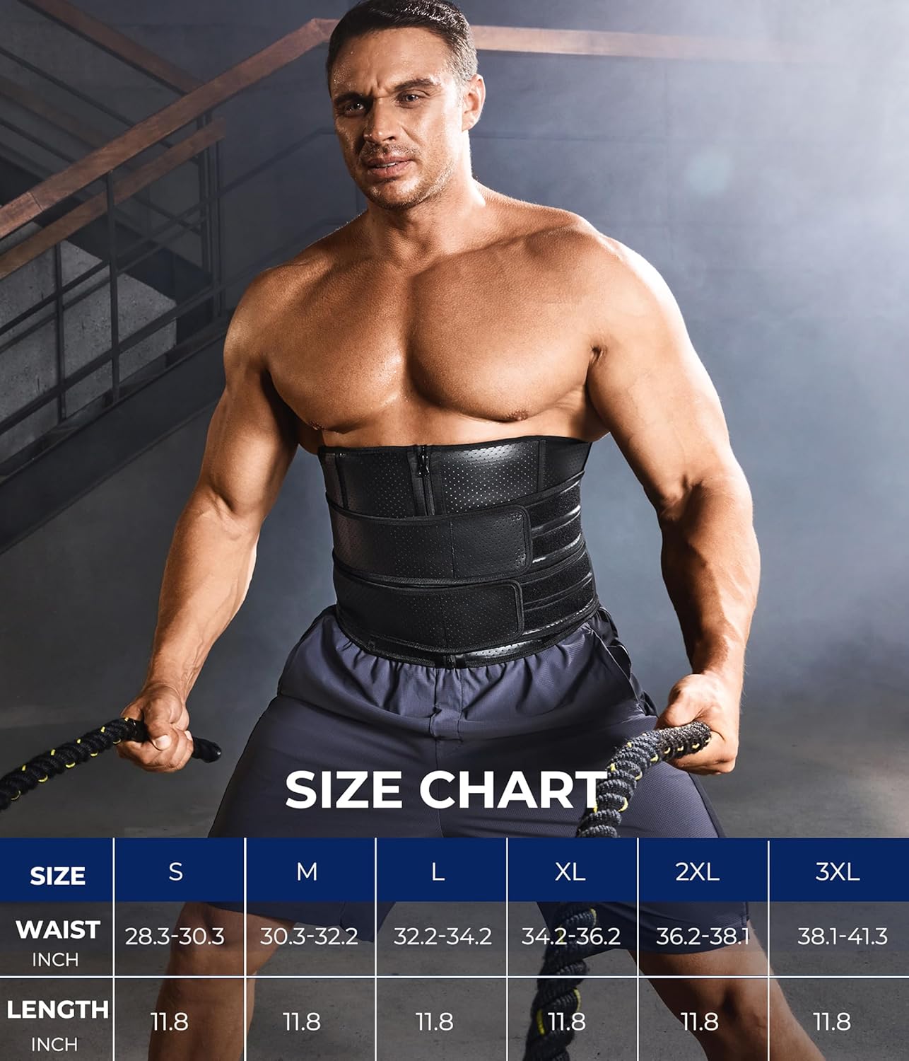 TAILONG Waist Trainer for Men - Sweat Band Trimmer Belt Fajas Para Hombres Stomach Wrap Workout Body Shaper - Image 7