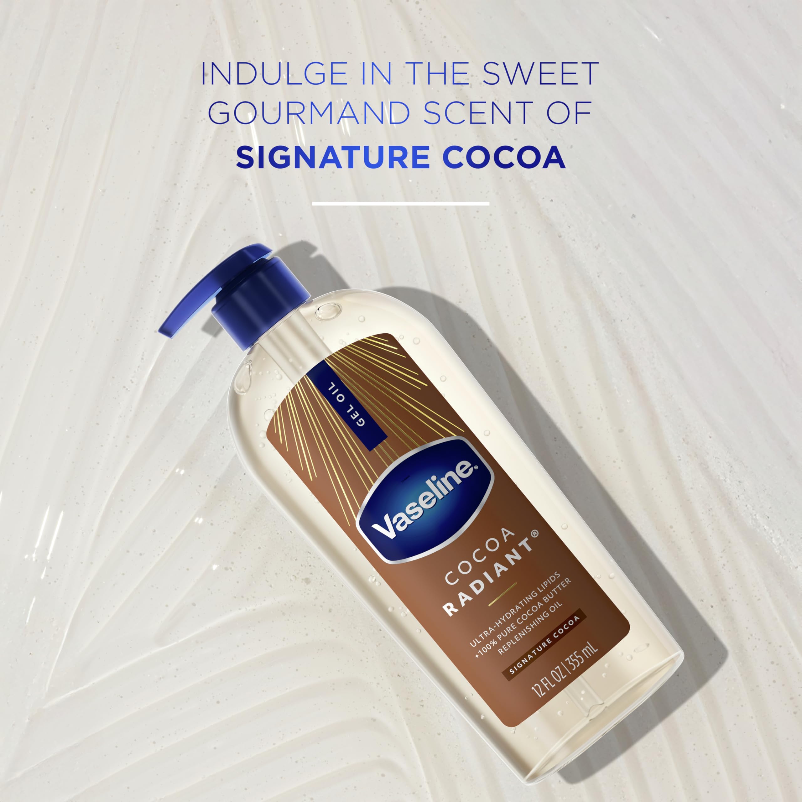Vaseline Intensive Care Cocoa Radiant Body Gel Oil with 100% Pure Cocoa Butter, 12 oz - 4